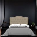 Ver imagem 2 de Cabeceira Casal Estofada para Cama Box Maitê Veludo Bege Escuro