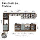 Ver imagem 3 de Armário de Cozinha Completa 400 cm Rustic/Cinza Lux Madesa 02
