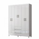Ver imagem 1 de Guarda Roupa Casal com Pés 6 Portas 2 Gavetas Branco New Opção