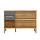 Ver imagem 3 de Balcão de Cozinha 120 Cm Napoli 3 Portas 2 Gavetas 100% Mdf Amêndoa/chumbo - Rio Doce