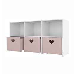 Estante de Nichos com Baús de Coração Samara 100% Mdf (menina Brinquedo Rosa) Woodcore - 7