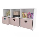 Ver imagem 4 de Estante de Nichos com Baús de Coração Samara 100% Mdf (menina Brinquedo Rosa) Woodcore
