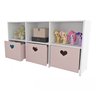 Estante de Nichos com Baús de Coração Samara 100% Mdf (menina Brinquedo Rosa) Woodcore - 4