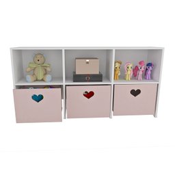 Estante de Nichos com Baús de Coração Samara 100% Mdf (menina Brinquedo Rosa) Woodcore - 5