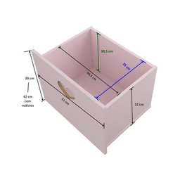 Estante de Nichos com Baús de Coração Samara 100% Mdf (menina Brinquedo Rosa) Woodcore - 2