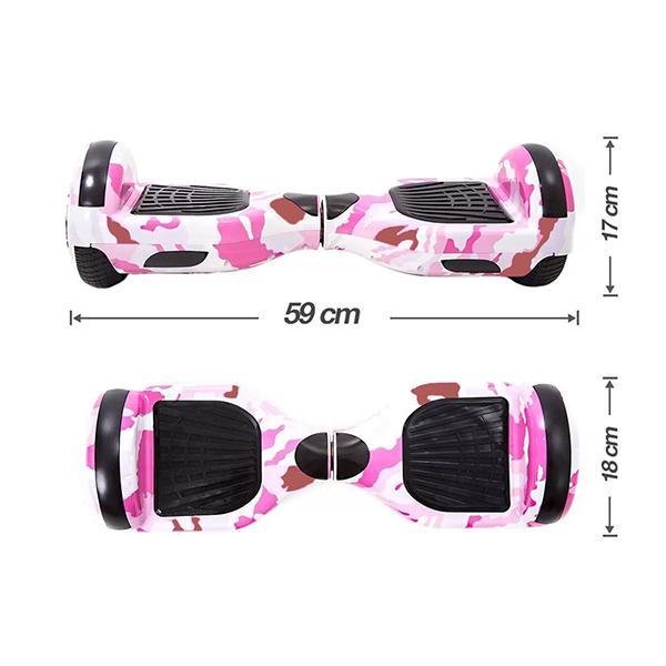 Hoverboard Overboard Skate Elétrico Led Rosa Camuflado Rodas de 6.5" Bluetooth - 2