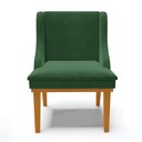 Ver imagem 3 de Kit 10 Cadeiras de Jantar Liz Veludo Verde Base Fixa Madeira Castanho - D’Rossi