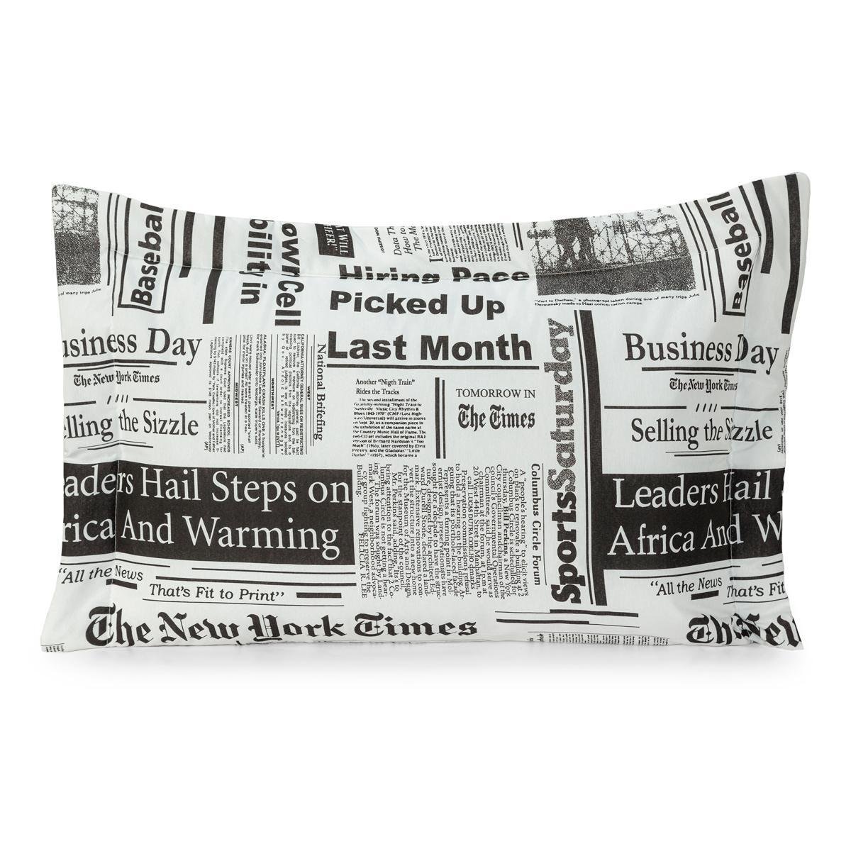 4 Capas Porta Travesseiros 180 Fios 70cm X 50cm Jornal Preto