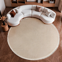 Ver imagem 1 de Tapete Redondo Sala Quarto 100% Algodão Estampa Zigzag Franja Lavável Antiderrapante Decoração Boho