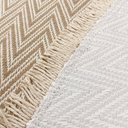 Ver imagem 7 de Tapete Redondo Sala Quarto 100% Algodão Estampa Zigzag Franja Lavável Antiderrapante Decoração Boho