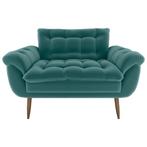 Poltrona Decorativa Xangai 2 Lugares Veludo Deluxe Sofistic Verde - Matrix