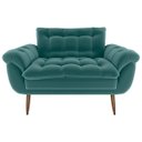 Ver imagem 1 de Poltrona Decorativa Xangai 2 Lugares Veludo Deluxe Sofistic Verde - Matrix
