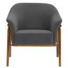 Poltrona Sala de Estar Luna Base Madeira Castanho Poliéster Grafite - Nexta Casa - 6