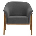 Ver imagem 6 de Poltrona Sala de Estar Luna Base Madeira Castanho Poliéster Grafite - Nexta Casa