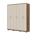 Ver imagem 2 de Guarda Roupa Casal Marlin 6 Portas de Bater 4 Gavetas com Nichos Mdf Nogueira/fendi G98 - Gran Belo