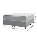 Ver imagem 3 de Cama Box Queen Colchão Molas Ensacadas Pillow Top Perfect 158x198x71cm Cinza/branco Umaflex