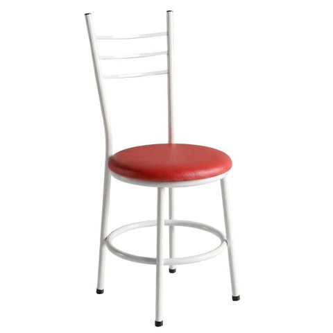 Cadeira de Jantar Cozinha Tubular Aço Nina:vermelho