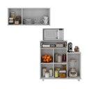 Ver imagem 4 de Kit Armário de Cozinha 3 Portas com Balcão Multiuso Multimóveis Mp2234 Branco