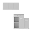 Ver imagem 5 de Kit Armário de Cozinha 3 Portas com Balcão Multiuso Multimóveis Mp2234 Branco