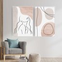 Ver imagem 1 de Quadro Tela Composição Slim Tela Moldura Branca 2X 45X30Cm