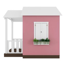 Casinha de Brinquedo Artesanal com Varanda MDF Branco/Rosa - Criança Feliz Casinha com Varanda - 7