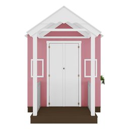 Casinha de Brinquedo Artesanal com Varanda MDF Branco/Rosa - Criança Feliz Casinha com Varanda - 6
