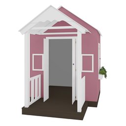 Casinha de Brinquedo Artesanal com Varanda MDF Branco/Rosa - Criança Feliz Casinha com Varanda - 8