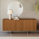 Ver imagem 1 de Buffet Aparador 100% MDF 4 Portas Frisado 180cm Pés em Metal Champanhe Luna