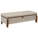Ver imagem 1 de Baú Organizador Puff Bali 195 Cm Bouclé para Quarto e Sala:bege