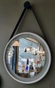 Ver imagem 4 de Espelho Redondo Adnet Led 60cm Branco com Suporte e Alça em Couro Ecológico Decorativo com Interrupt