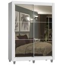 Ver imagem 2 de Guarda-Roupa Solteiro Madesa Dallas Plus 2 Portas de Correr de Espelho 4 Gavetas com Pés Branco Cor: