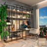 Estante de Metalon e Madeira para Home Office Atmosphere - Riviera - 200x40x200cm - 3