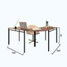 Mesa de Metalon e Madeira Home Office Mesa Pic - Cinza - 1,60x1,60x0,75M - 2
