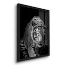 Ver imagem 2 de Quadro Decorativo Tigre Preto e Branco 45x33 C/vidro