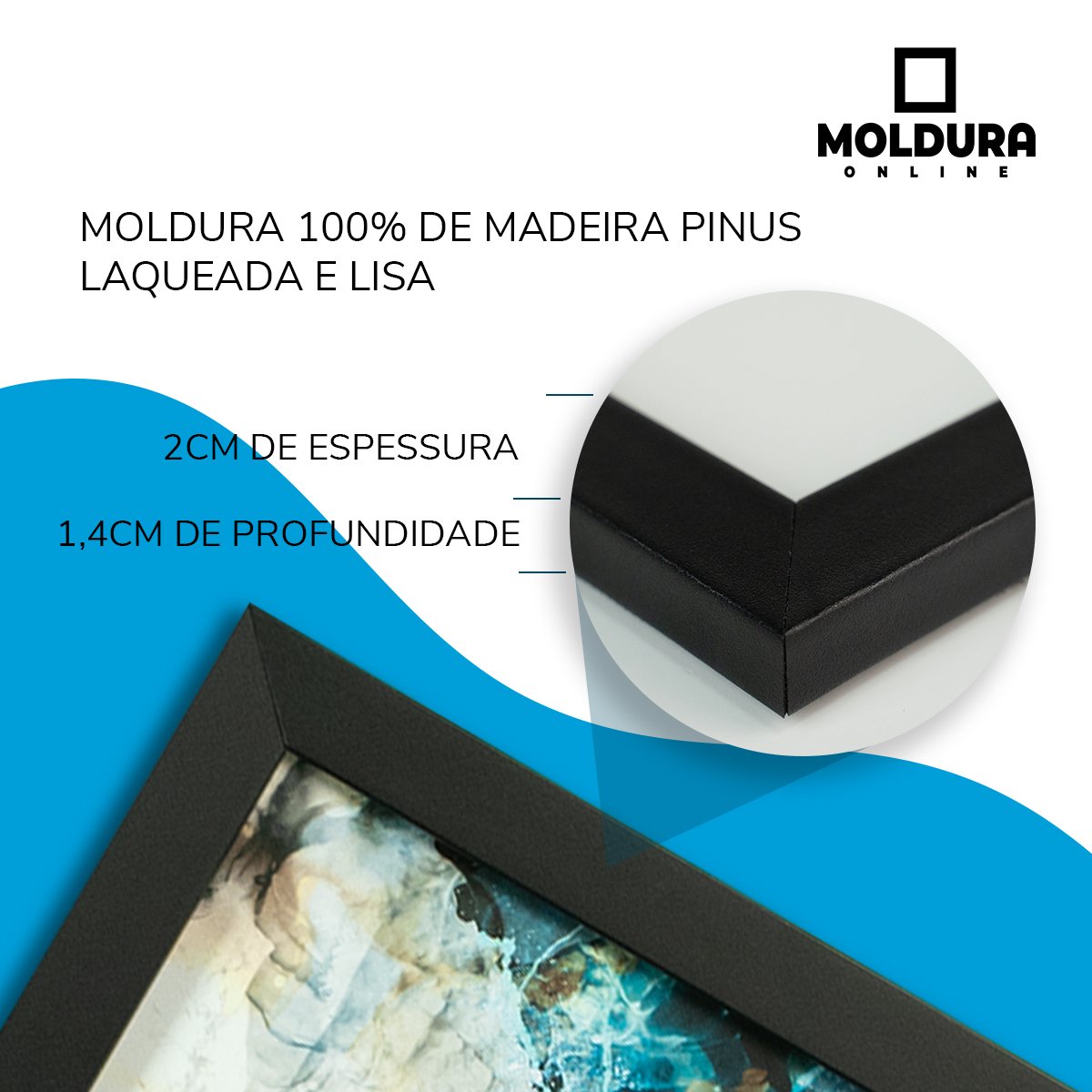 Quadro Decorativo Tigre Preto e Branco 45x33 C/vidro - 4