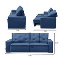 Ver imagem 3 de Sofá Retrátil e Reclinável 3 lugares com Molas 1,80m Alana Suede Azul Madelina