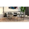 Mesa de Metalon e Madeira Home Office Cross - Preto - 1,50x0,60x0,75M - 1