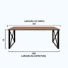 Mesa de Ferro e Madeira Home Office Mesa Triangle - Preto - 2,00x0,80x0,75M - 3
