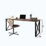 Mesa de Ferro e Madeira Home Office Mesa Triangle - Preto - 2,00x0,80x0,75M - 2