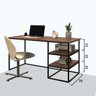 Mesa de Metalon e Madeira Home Office Square - Marrom - 1,50x0,70x0,75M - 2