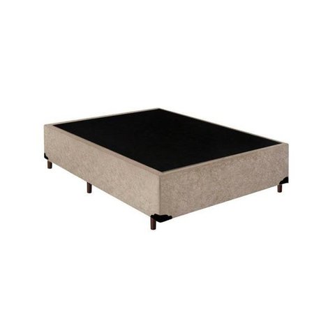 Base Box Casal Blindado Acolchoes Suede Bege 40x138x188
