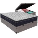 Ver imagem 1 de Cama Box Baú Cinza e Colchão Airtech 150 Espuma D45 Casal Ortobom