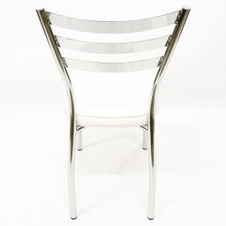 Cadeira de Cozinha com reforço cromada assento grosso branco confortável - 6