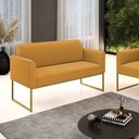 Ver imagem 2 de Sofá 2 Lugares Namoradeira Industrial Dourado Marisa Bouclê D03 - D’Rossi