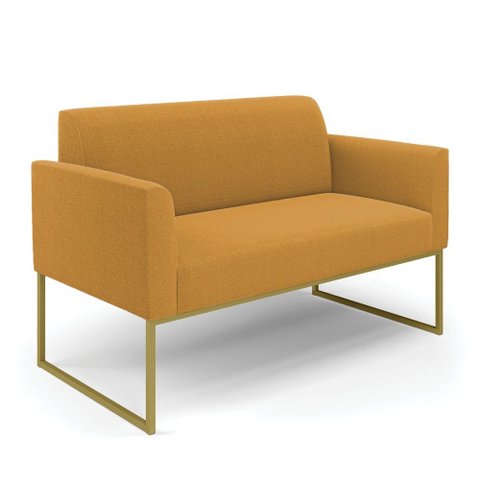 Sofá 2 Lugares Namoradeira Industrial Dourado Marisa Bouclê D03 - D’Rossi
