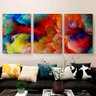 Quadro Decortivo Tornado Abstrato Cores Kit Total 120x60 cm - 2