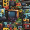 Papel de Parede 3d Grafite Gamer Colorido Auto Colante Arte Geek Quarto Sala Lavavel 15m - 9