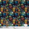 Papel de Parede 3d Grafite Gamer Colorido Auto Colante Arte Geek Quarto Sala Lavavel 15m - 7