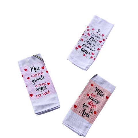 Kit 6 Panos de Copa Sarja 45x75 100% Algodão Bene Casa Amor de Mãe