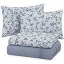 Ver imagem 1 de Jogo de Cama Lençol King Malha Soft 100% Algodão Fio Penteado Estampado Toque Macio 4 Peças Floral C